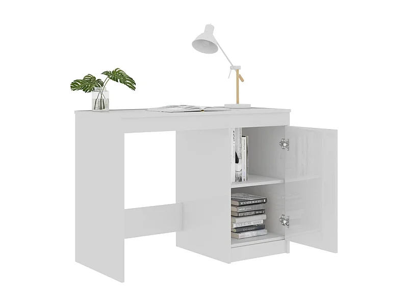 Bureau blanc brillant 100x50x76 Klacika