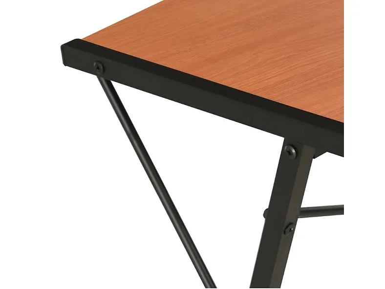 Bureau 3 étagères bois marron et métal noir Kajal