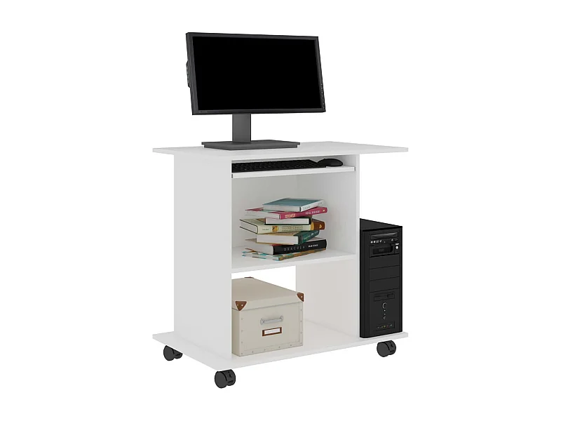 Bureau d'ordinateur Blanc 80x50x75