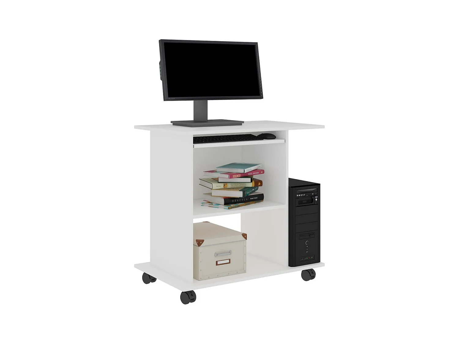 Bureau d'ordinateur Blanc 80x50x75