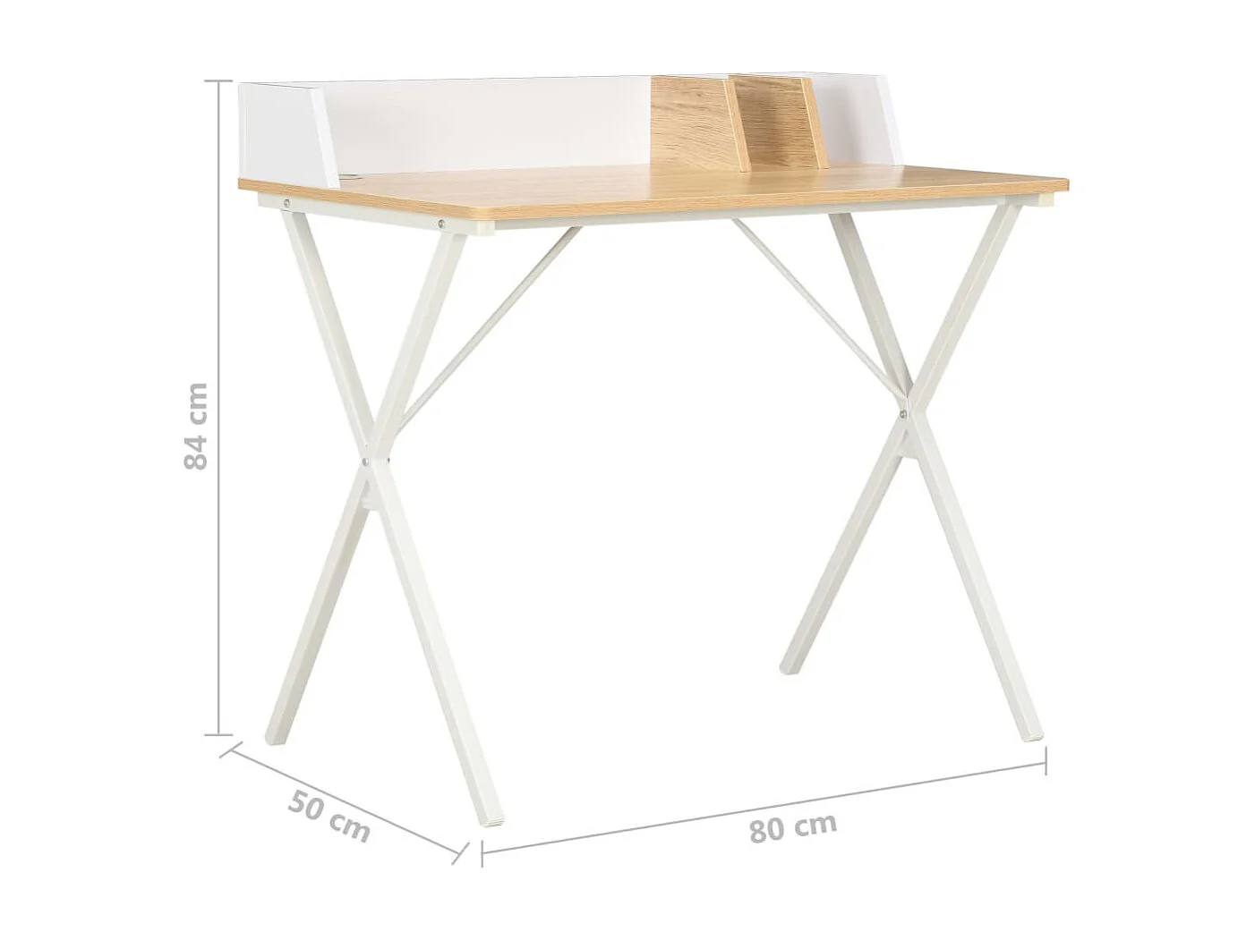 Bureau Blanc et naturel 80x50x84