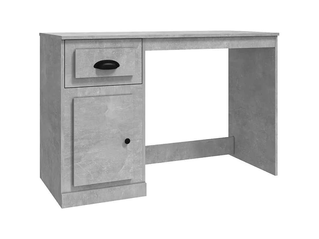 Bureau avec tiroir gris béton 115x50x75 bois d'ingénierie