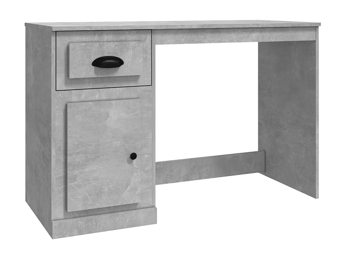 Bureau avec tiroir gris béton 115x50x75 bois d'ingénierie