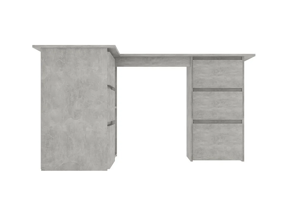 Bureau d'angle Gris béton 145x100x76
