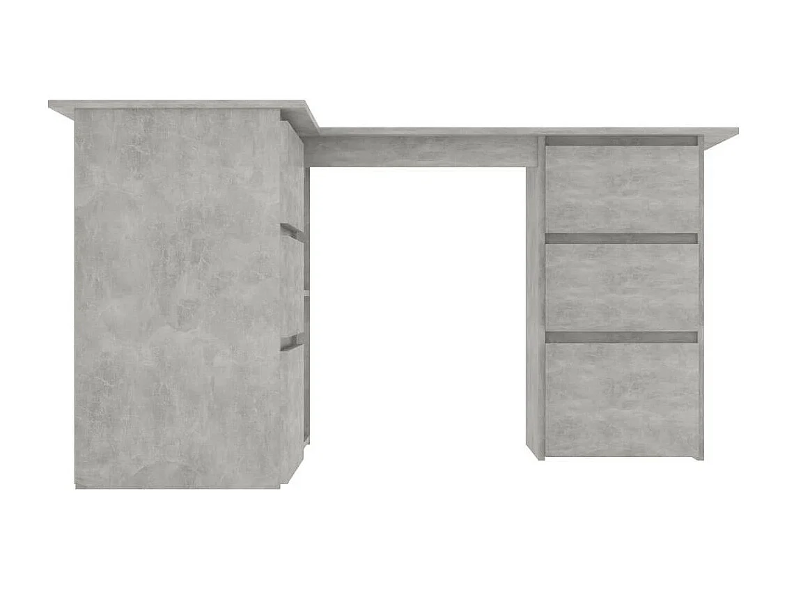 Bureau d'angle Gris béton 145x100x76