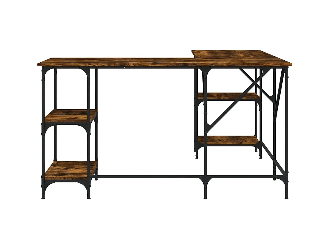 Bureau chêne fumé 139x139x75 bois d'ingénierie