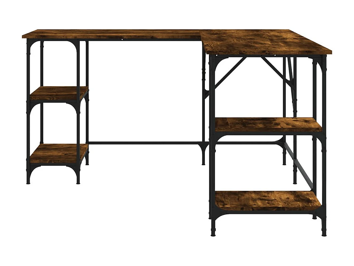 Bureau chêne fumé 139x139x75 bois d'ingénierie