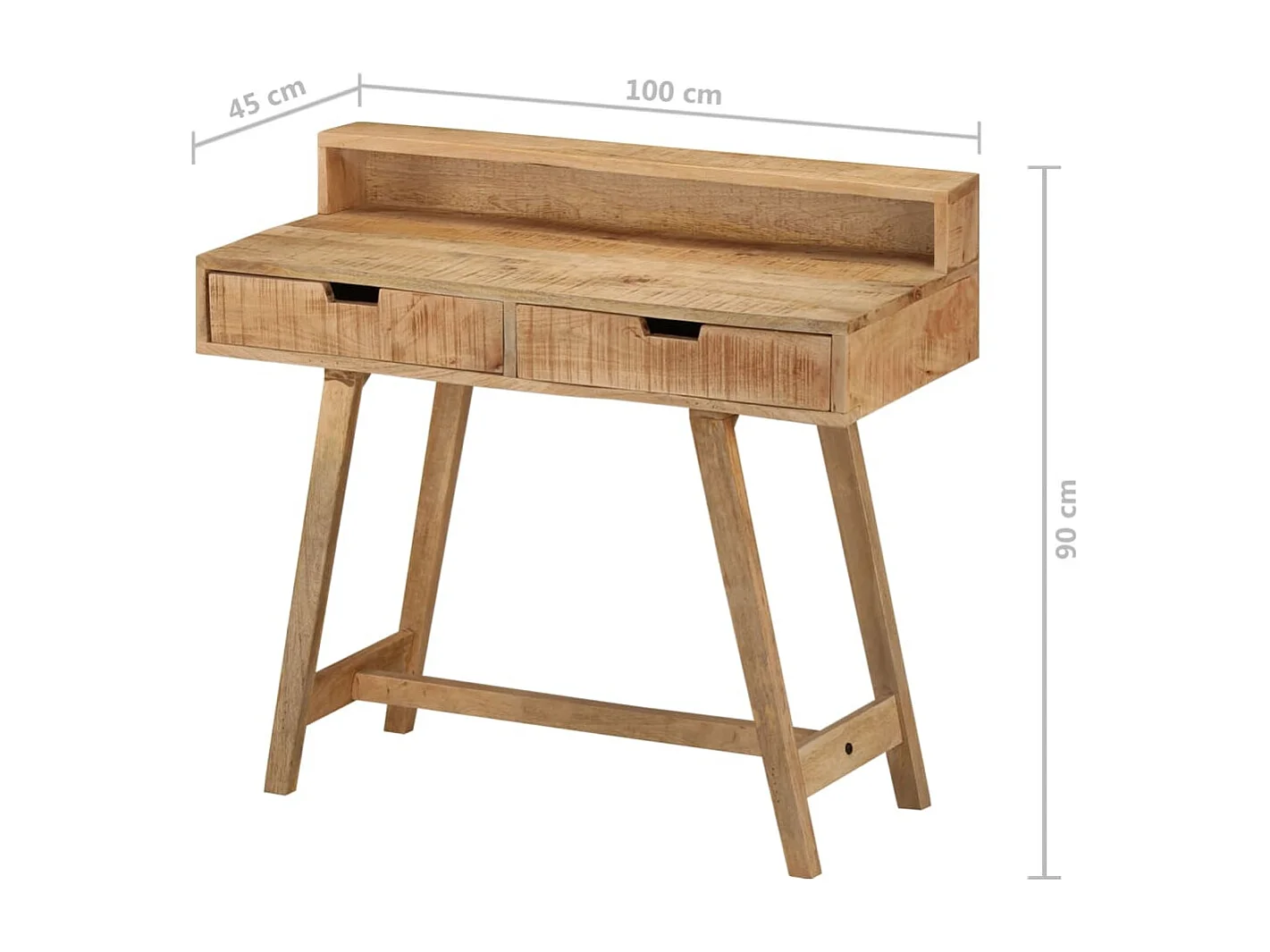 Bureau 100x45x90 Bois de manguier brut solide