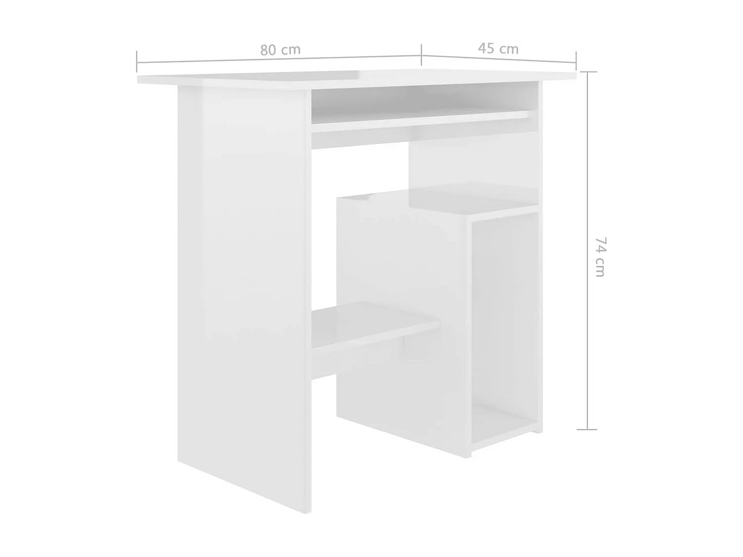 Bureau Blanc brillant 80 x 45x74