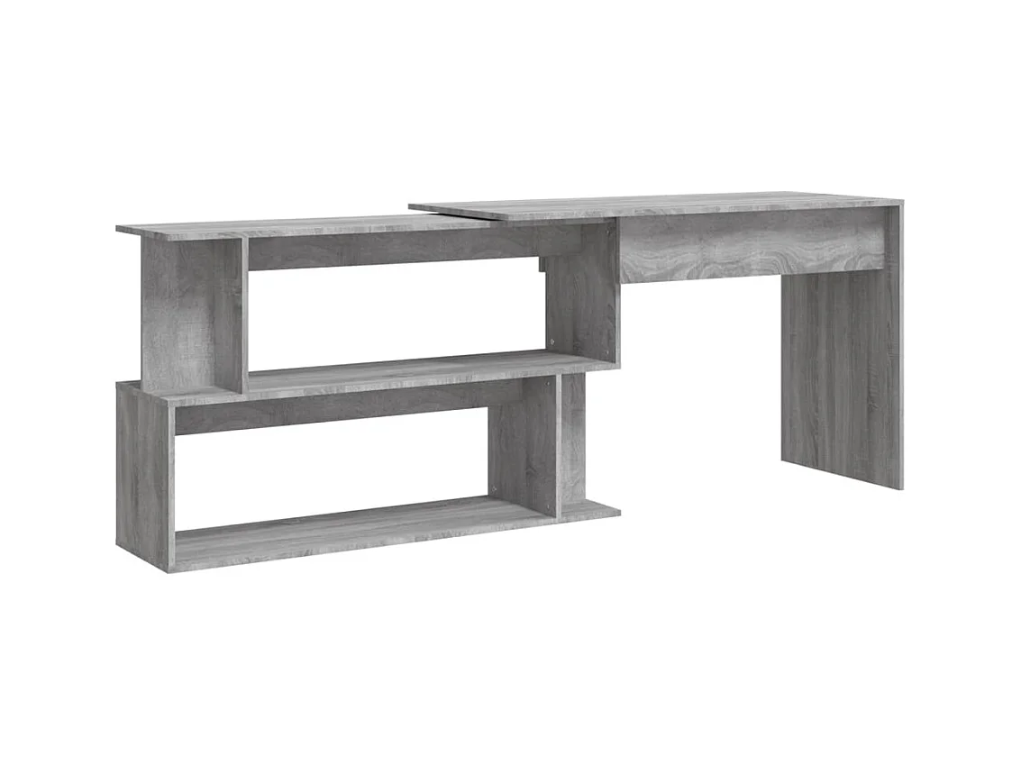 Bureau d'angle Sonoma gris 200x50x76 Bois d'ingénierie
