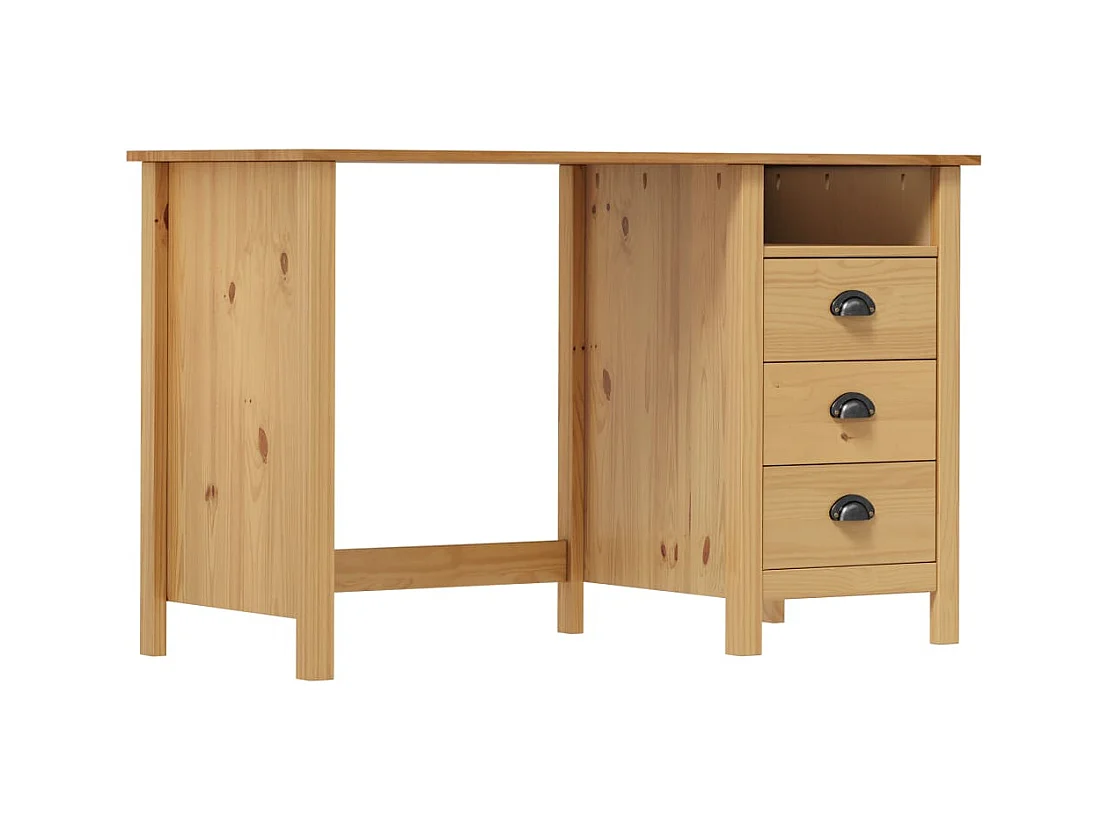 Bureau Hill Range avec 3 tiroirs 120x50x74 Pin solide