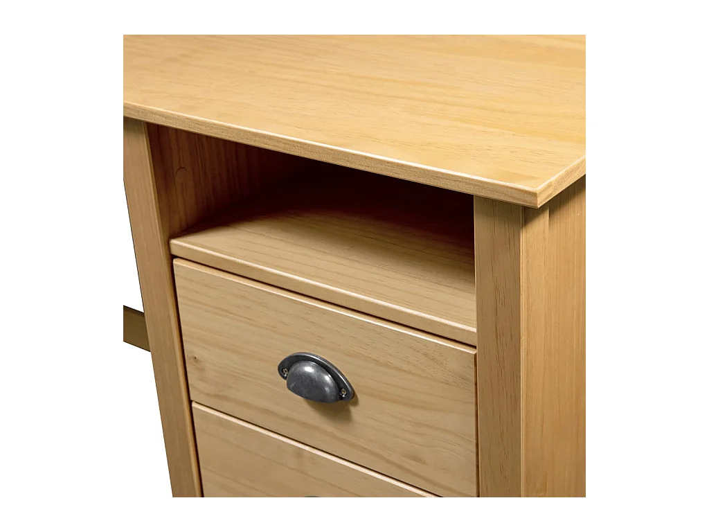 Bureau Hill Range avec 3 tiroirs 120x50x74 Pin solide