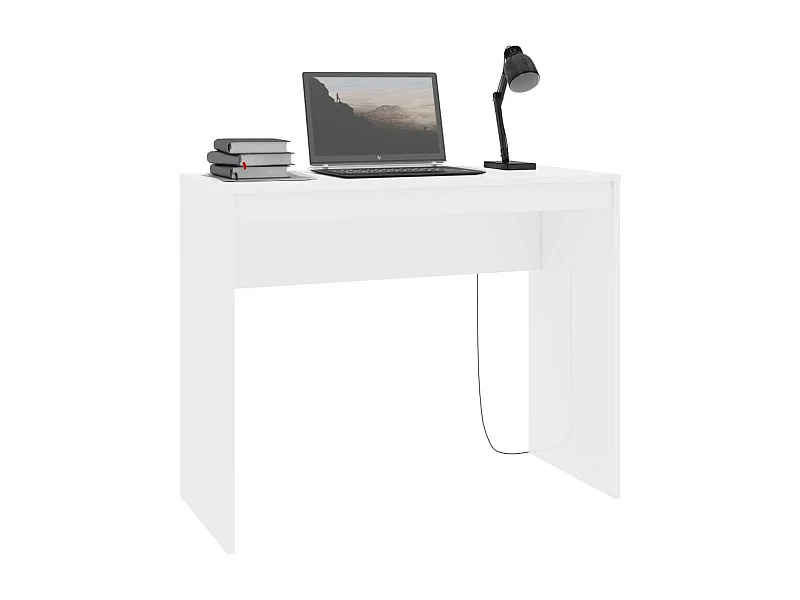Bureau bois blanc brillant Studano 90cm