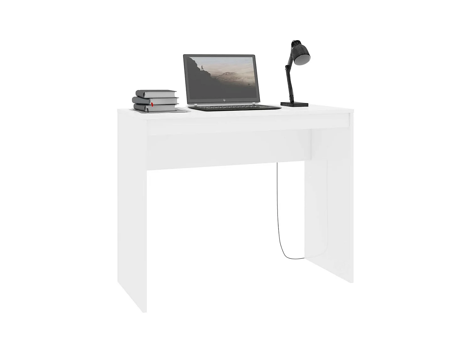 Bureau bois blanc brillant Studano 90cm