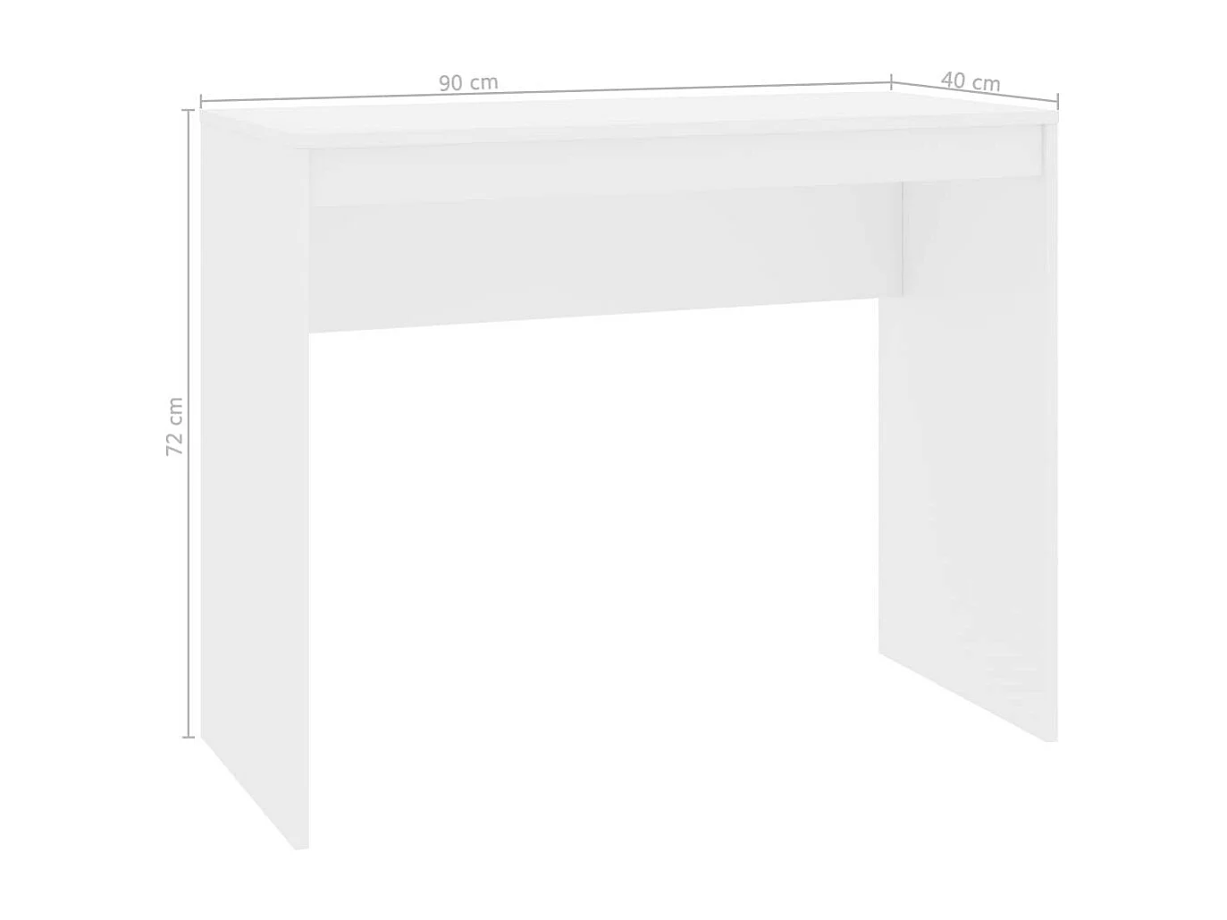 Bureau bois blanc brillant Studano 90cm