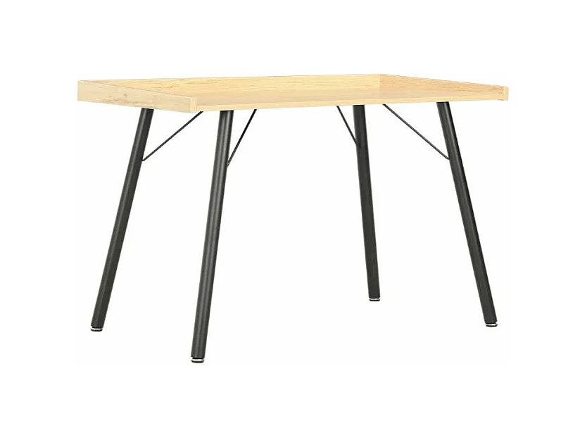 Bureau chêne clair et pieds métal noir Coolair