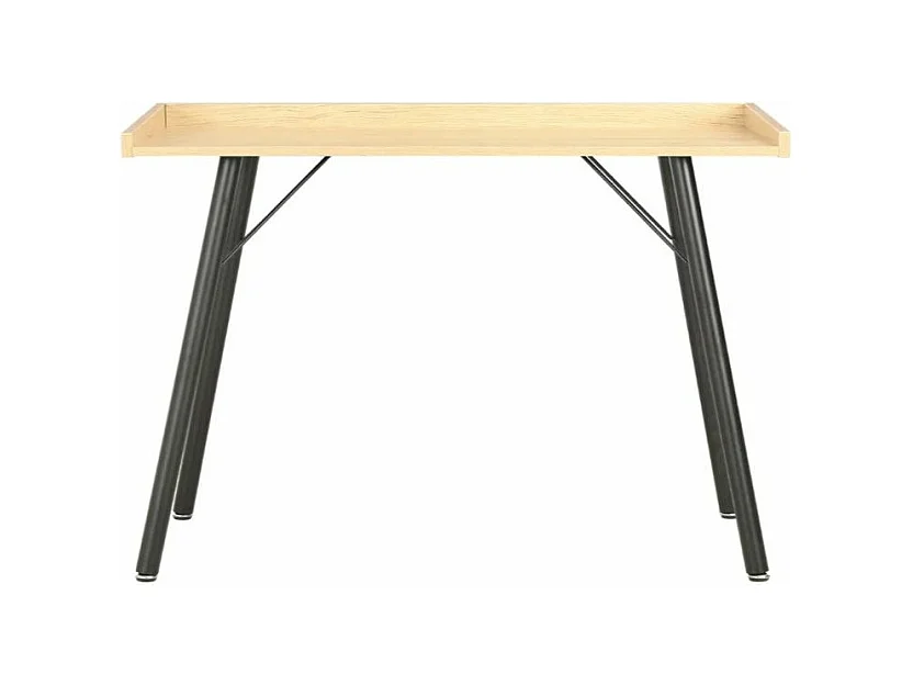 Bureau chêne clair et pieds métal noir Coolair