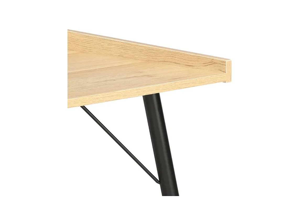 Bureau chêne clair et pieds métal noir Coolair