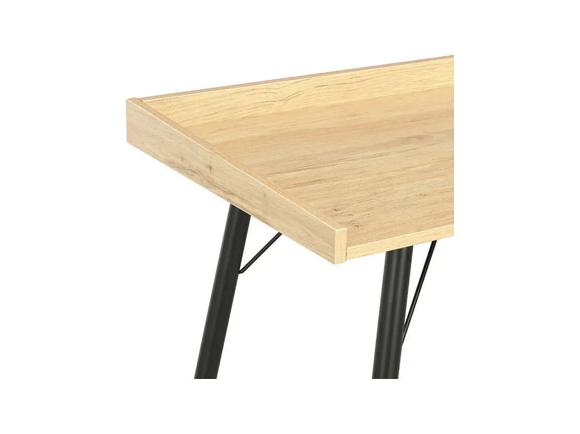 Bureau chêne clair et pieds métal noir Coolair