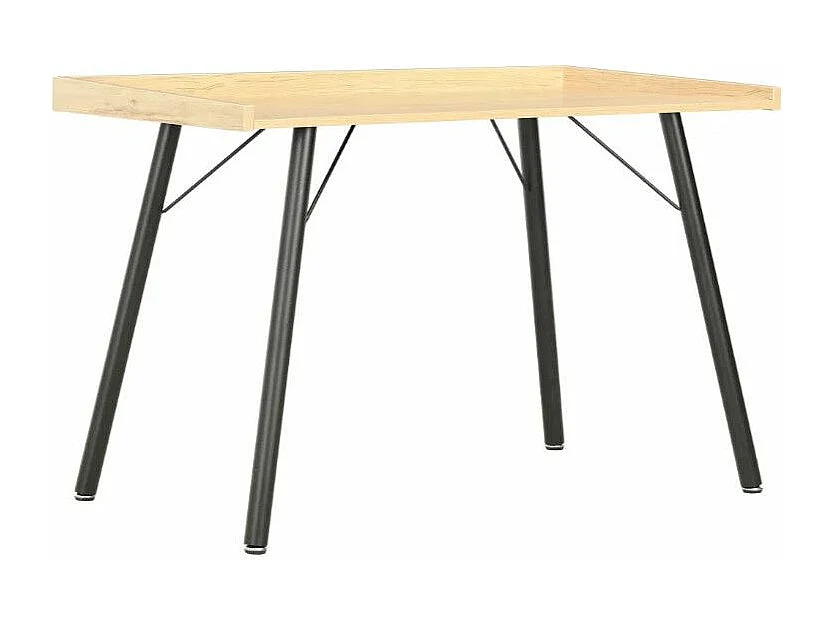 Bureau chêne clair et pieds métal noir Coolair