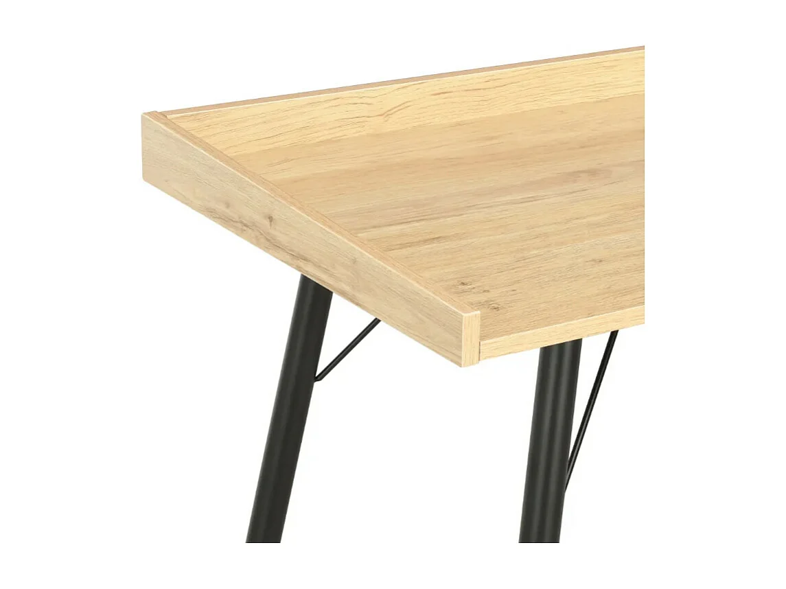 Bureau chêne clair et pieds métal noir Coolair