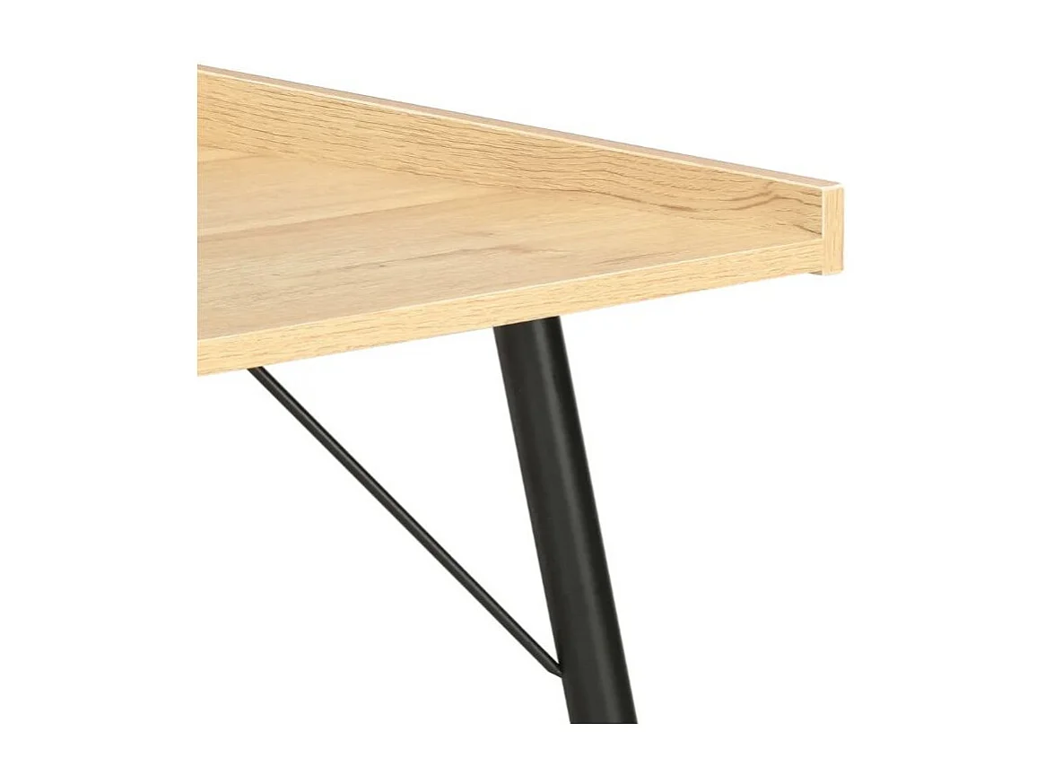 Bureau chêne clair et pieds métal noir Coolair