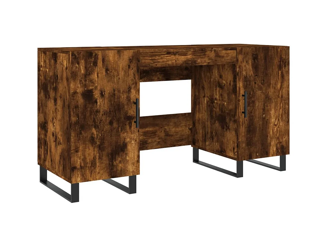 Bureau chêne fumé 140x50x75 bois d'ingénierie