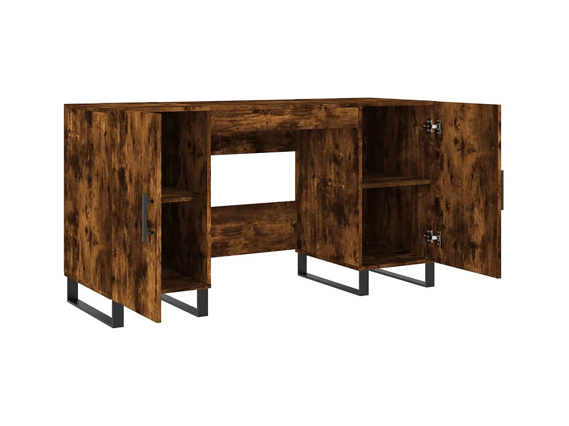 Bureau chêne fumé 140x50x75 bois d'ingénierie