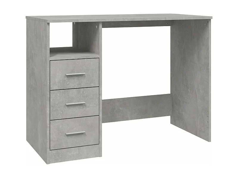 Bureau avec tiroirs Gris béton 102x50x76 Bois d'ingénierie