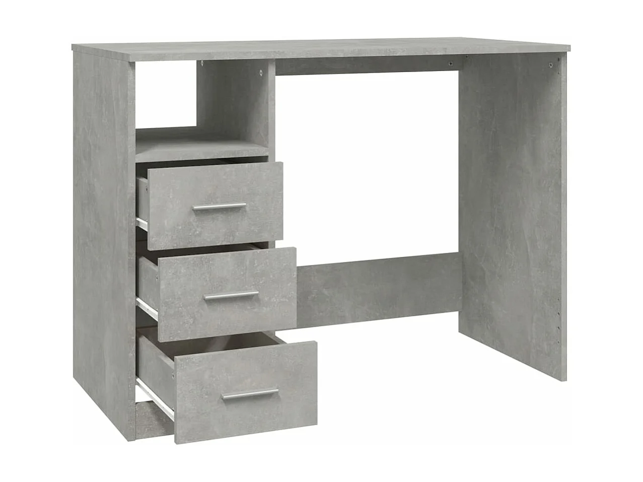 Bureau avec tiroirs Gris béton 102x50x76 Bois d'ingénierie