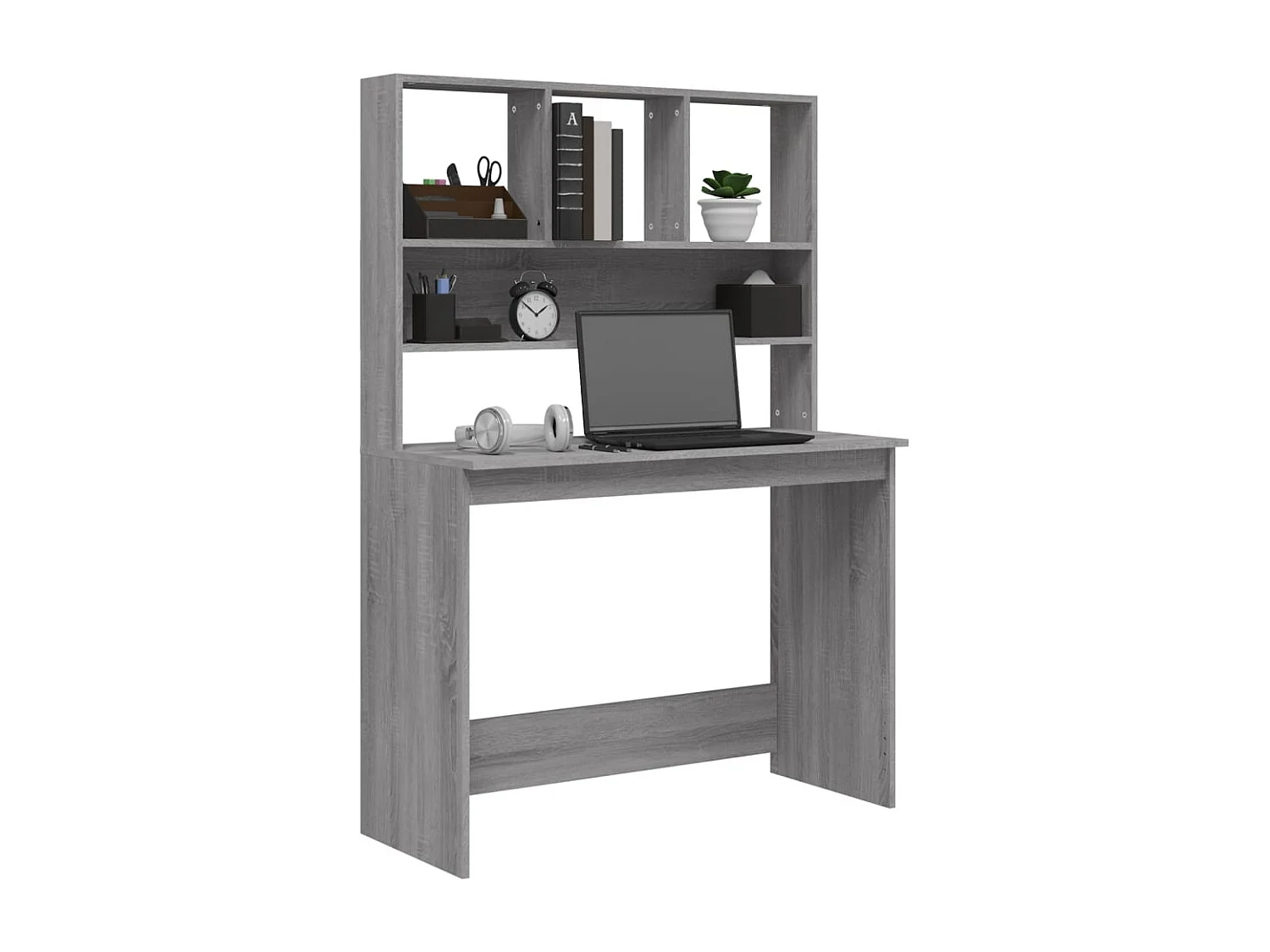Bureau avec étagères Sonoma gris 102x45x148 Bois d'ingénierie