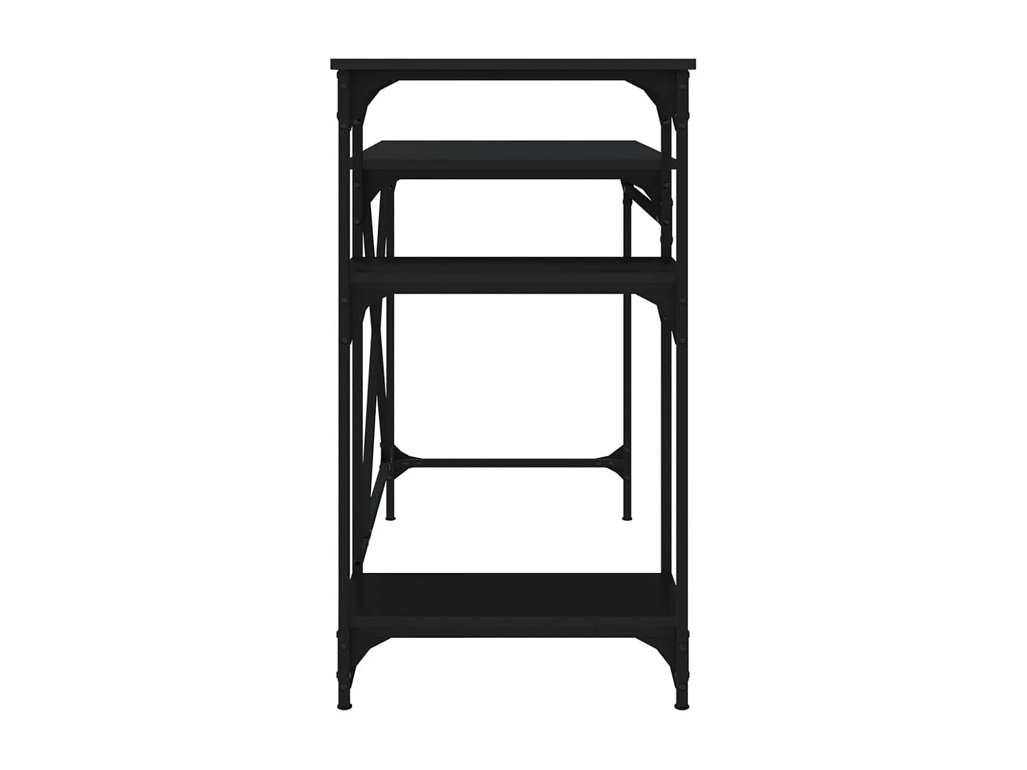 Bureau avec étagères noir 105x50x90 bois d'ingénierie et fer