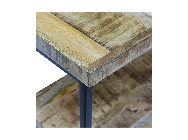 Bureau manguier massif clair et métal noir Induka