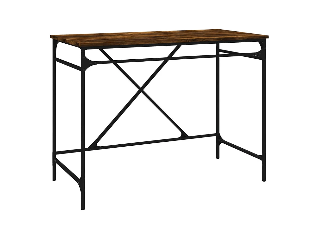 Bureau chêne fumé 100x50x75 bois d'ingénierie et fer