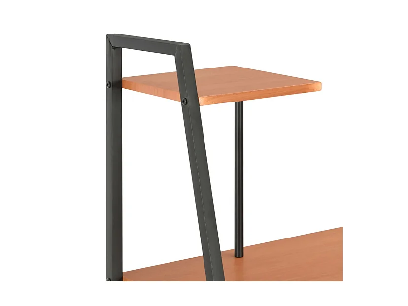 Bureau 4 étagères bois marron et métal noir Rohan