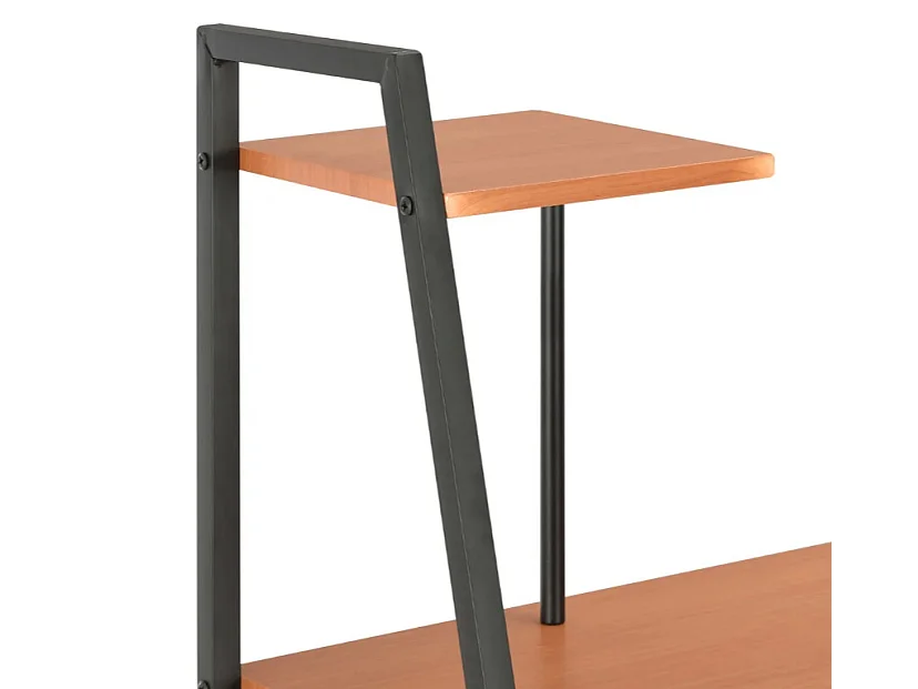 Bureau 4 étagères bois marron et métal noir Rohan