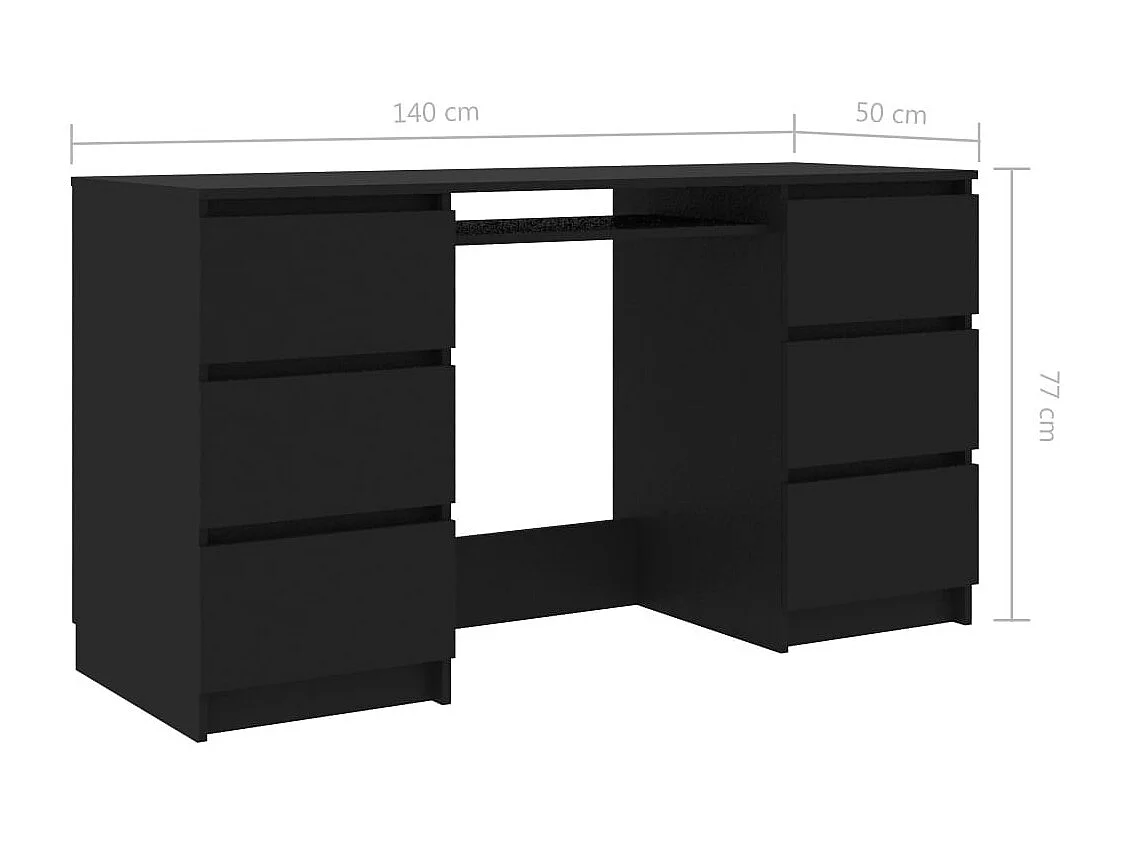 Bureau Noir 140x50x77