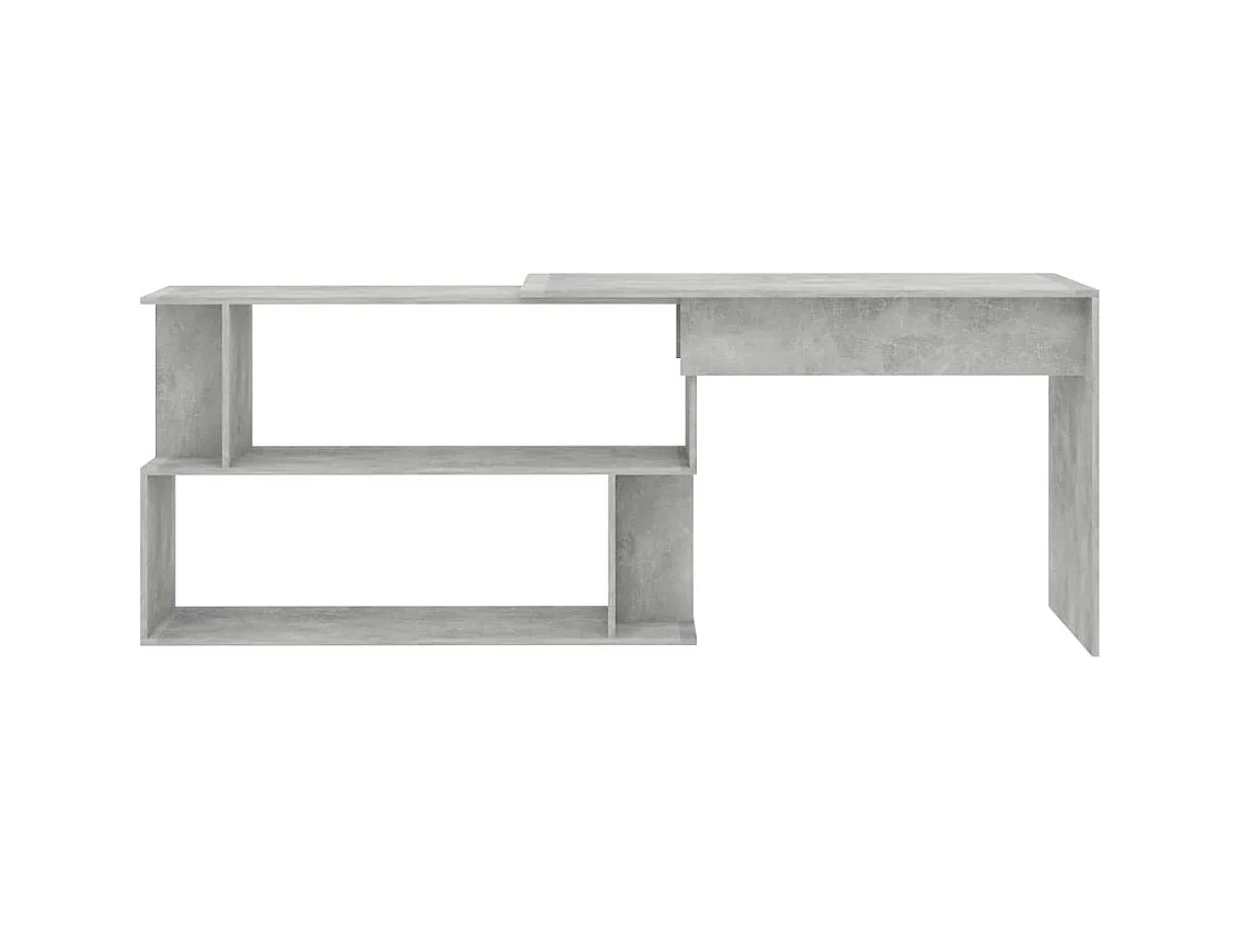 Bureau d'angle Gris béton 200x50x76