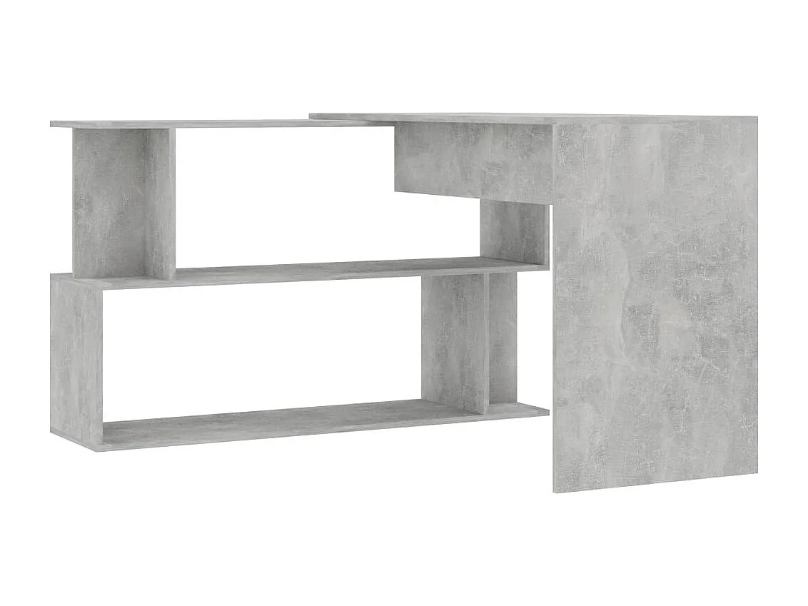 Bureau d'angle Gris béton 200x50x76