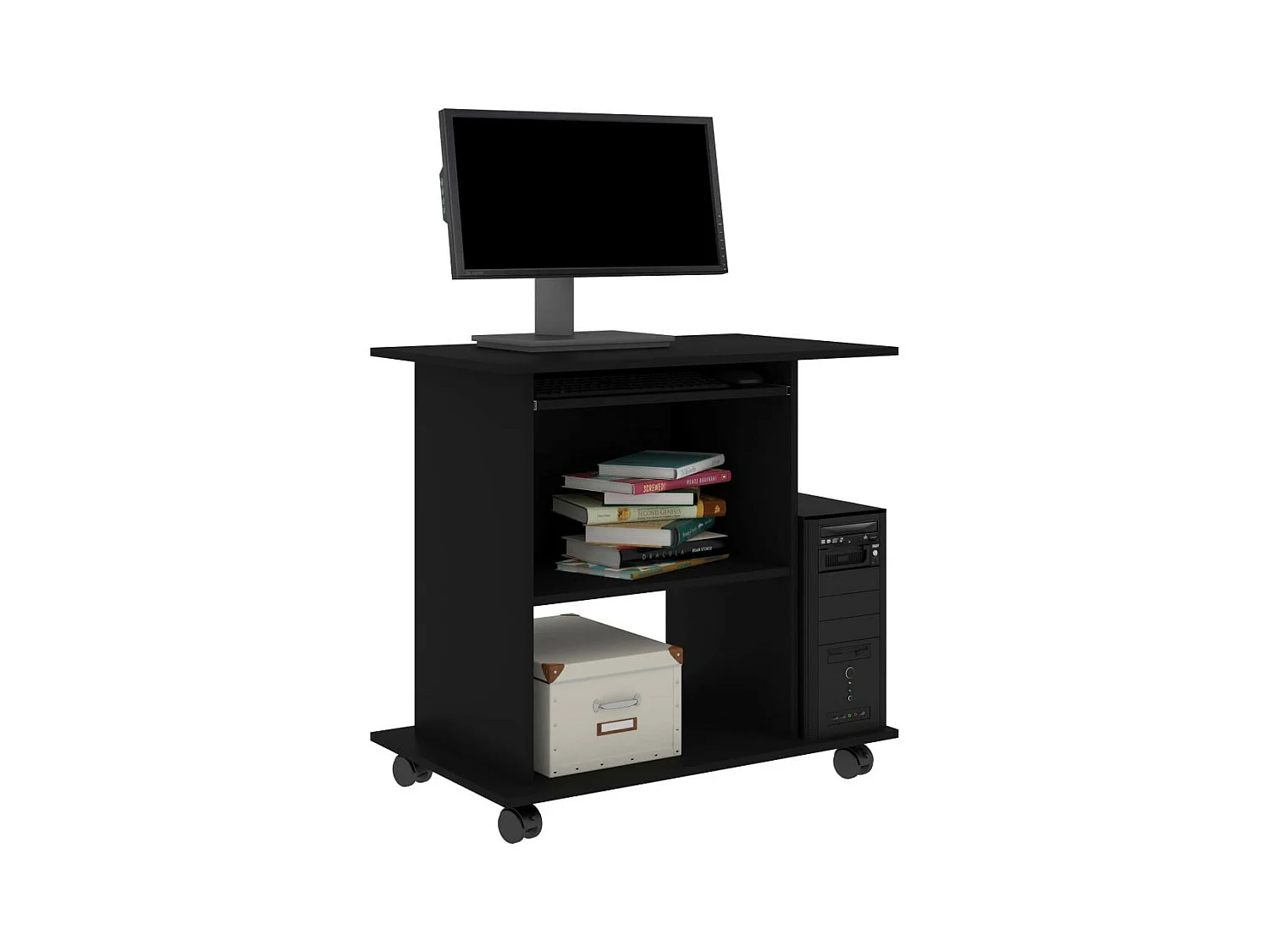 Bureau d'ordinateur Noir 80x50x75