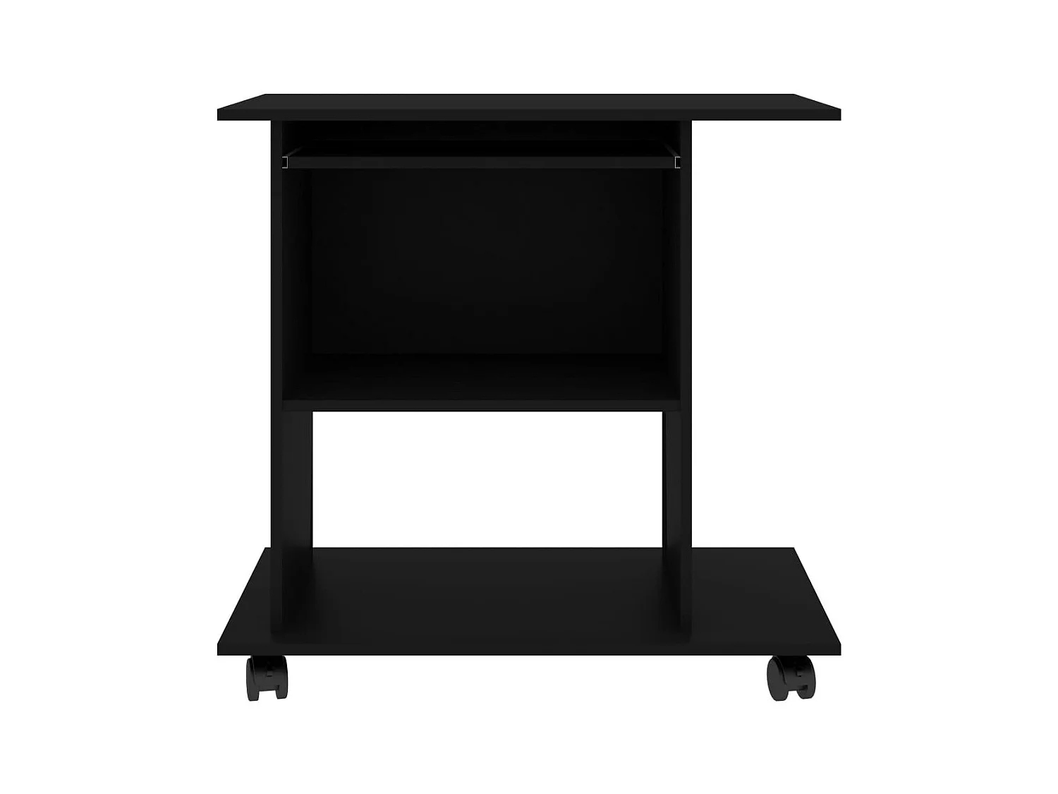Bureau d'ordinateur Noir 80x50x75