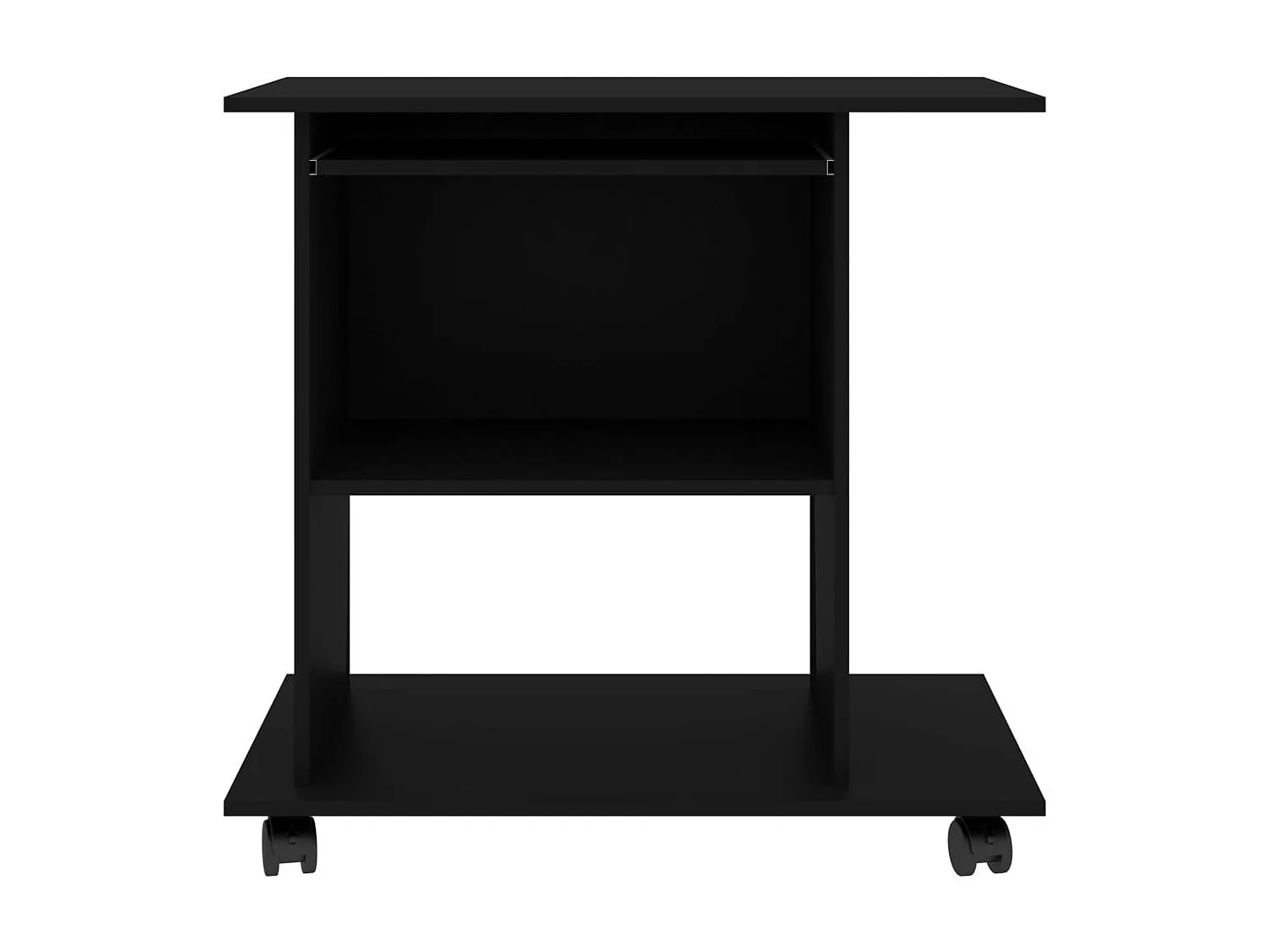 Bureau d'ordinateur Noir 80x50x75