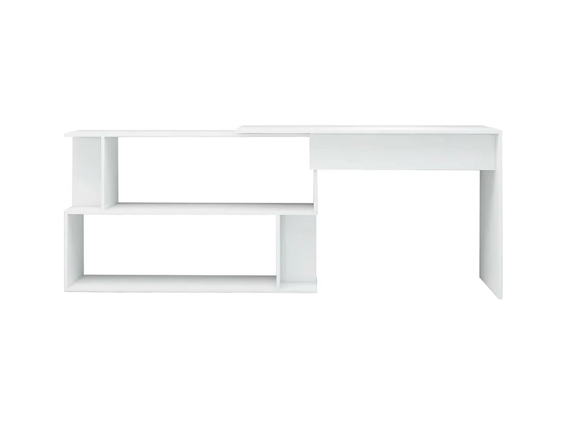 Bureau d'angle Blanc brillant 200x50x76