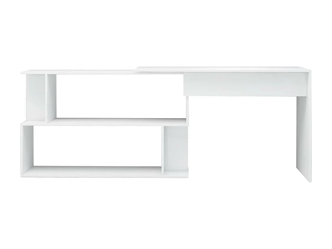 Bureau d'angle Blanc brillant 200x50x76