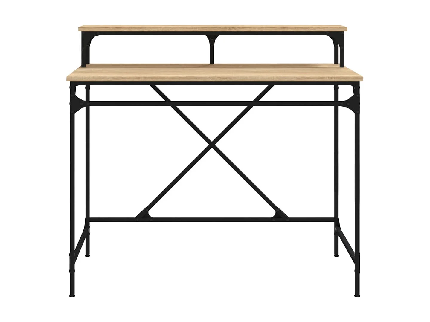 Bureau chêne sonoma 100x50x90 bois d'ingénierie et fer