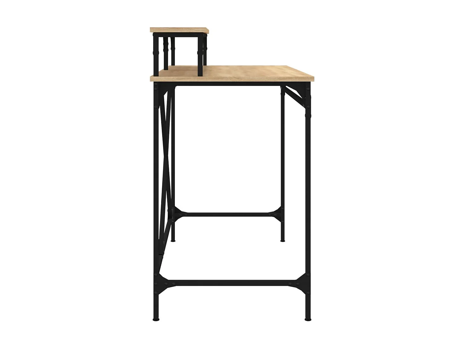 Bureau chêne sonoma 100x50x90 bois d'ingénierie et fer