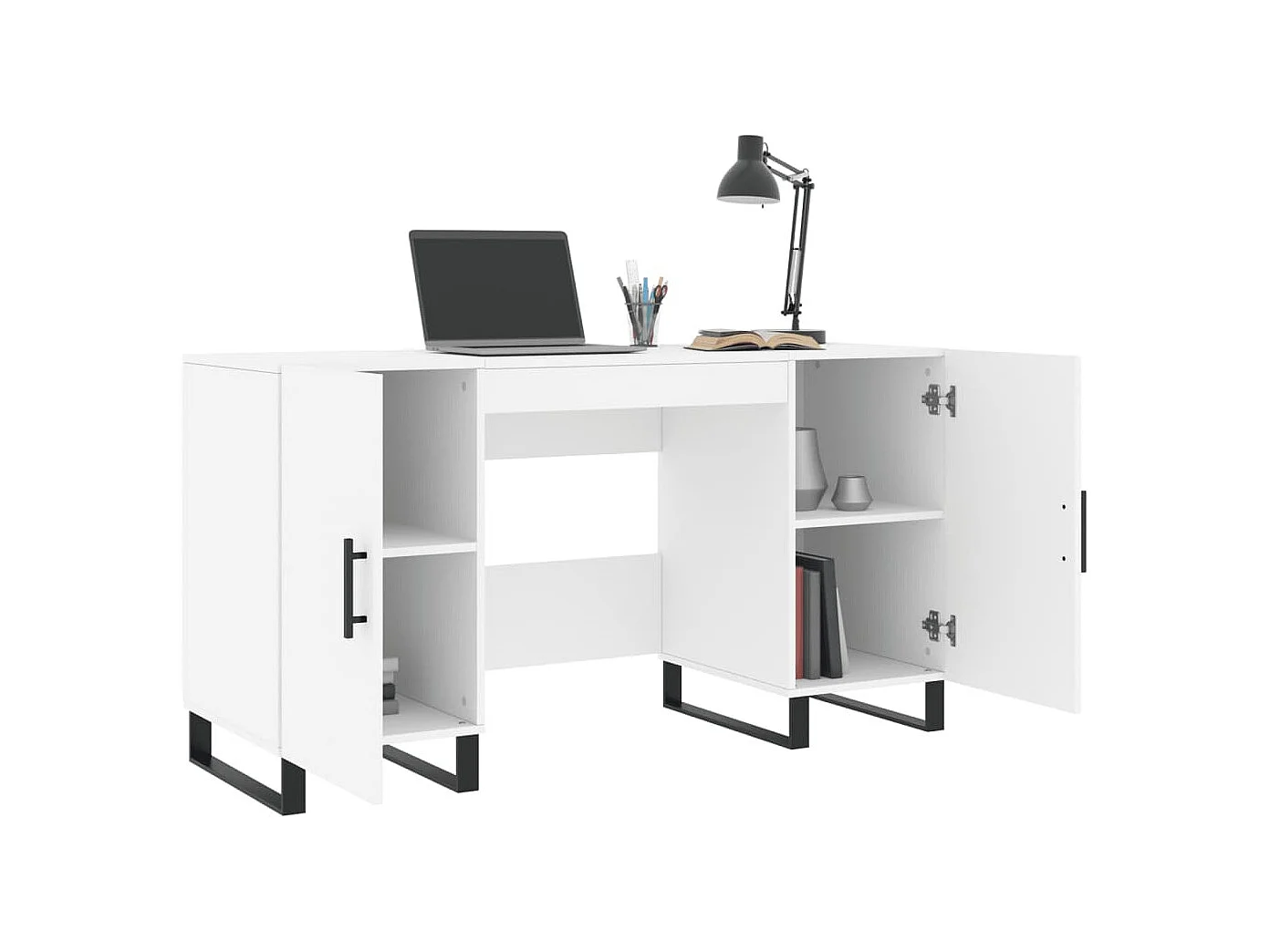 Bureau blanc 140x50x75 bois d'ingénierie