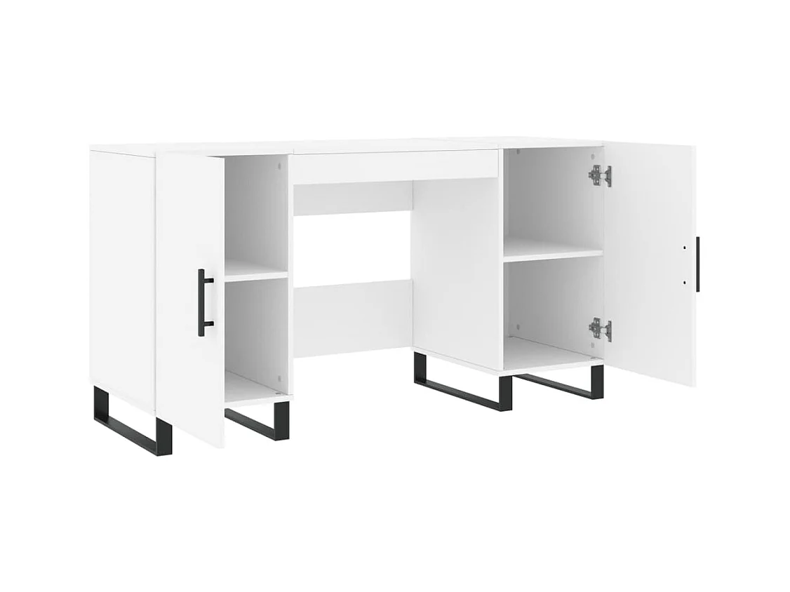 Bureau blanc 140x50x75 bois d'ingénierie