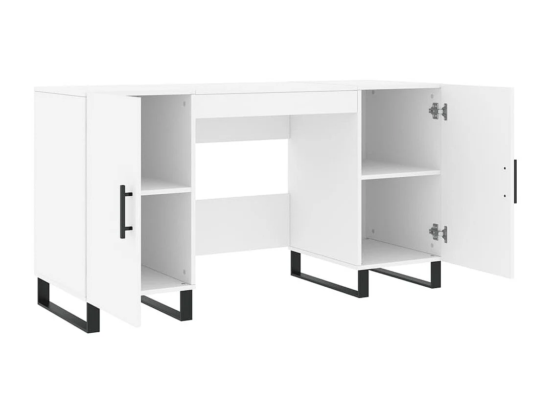 Bureau blanc 140x50x75 bois d'ingénierie