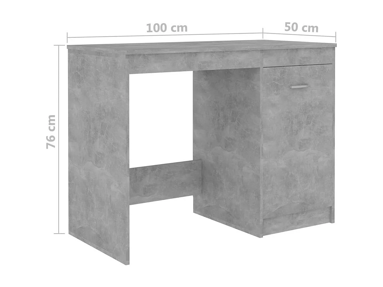 Bureau Gris béton 100x50x76